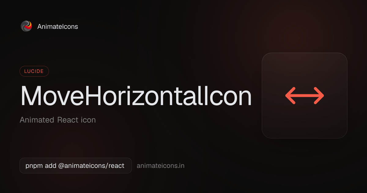 MoveHorizontalIcon — Animated Lucide icon for React | AnimateIcons